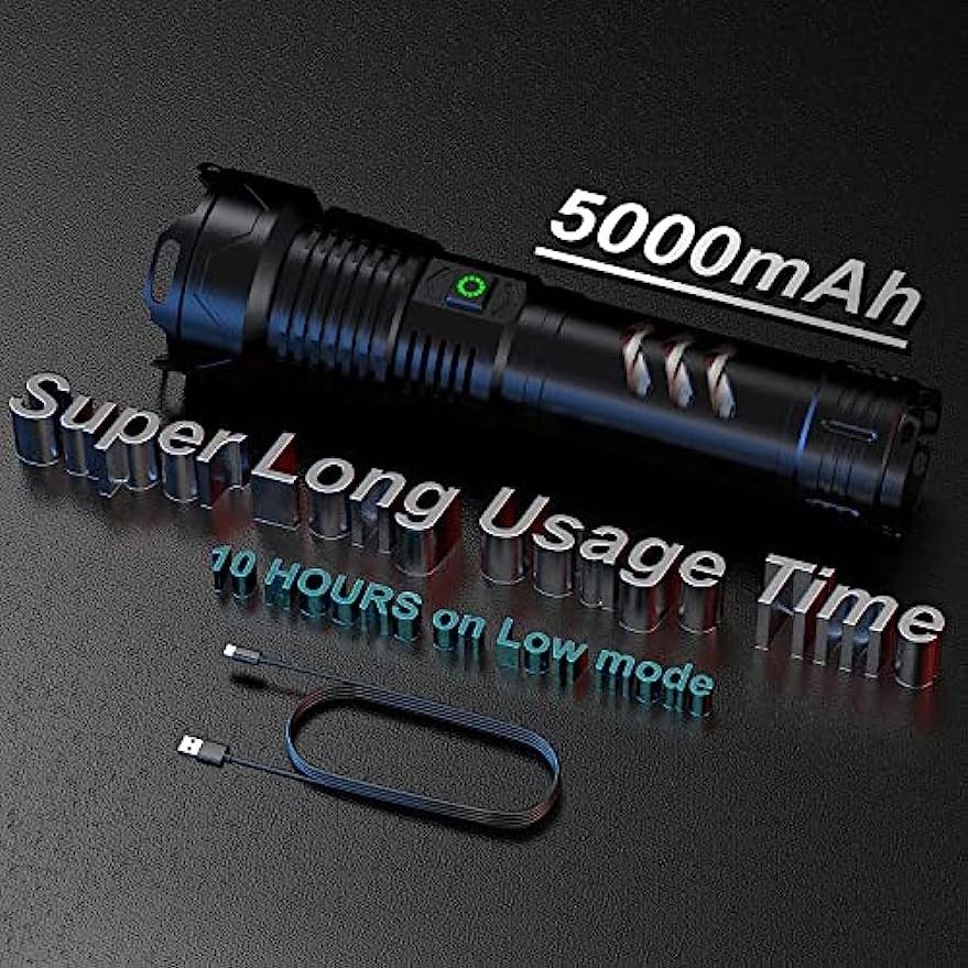 Rechargeable LED Flashlights xhp160 torch 100000 High Lumen Super Bright Tactical Flashlight Waterproof for Camping Emergencies