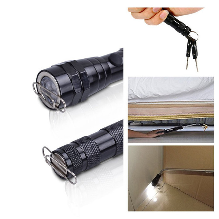 Portable 3 LED Telescopic Flexible Extendable Led Flashlight Torch Magnetic Head Pick Up Tool Flash Light Lamp