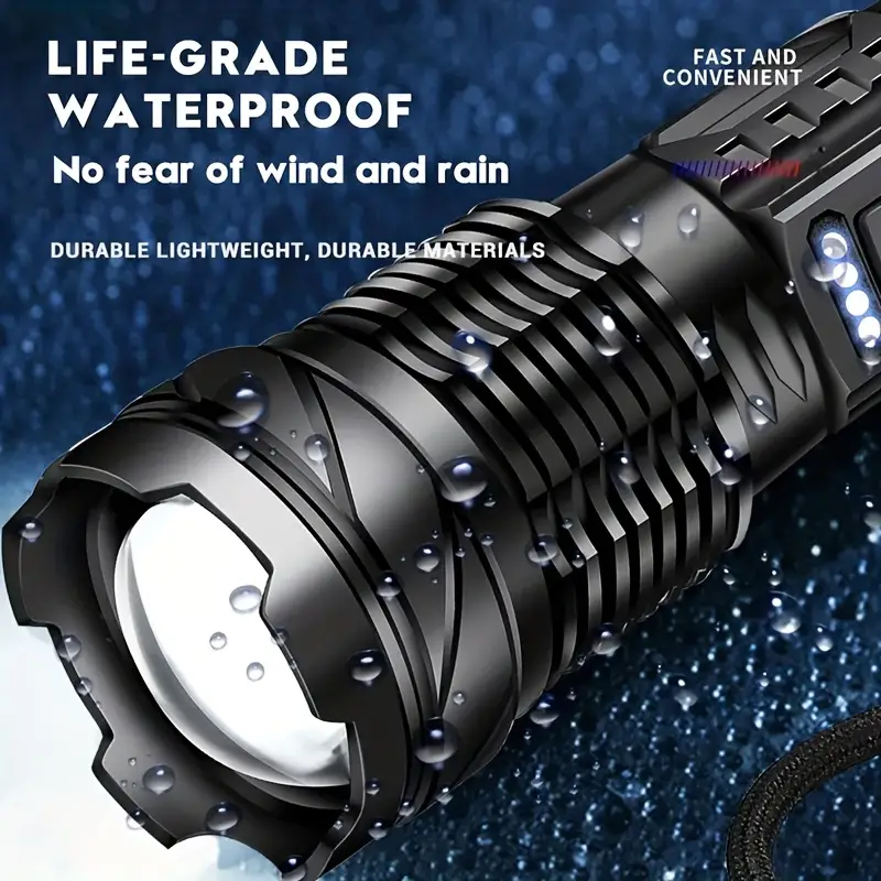 Waterproof  High Lumens USB Rechargeable Tactical Flashlights XHP50 Flashlight Most Powerful Portable LED Flashlight Outdoor