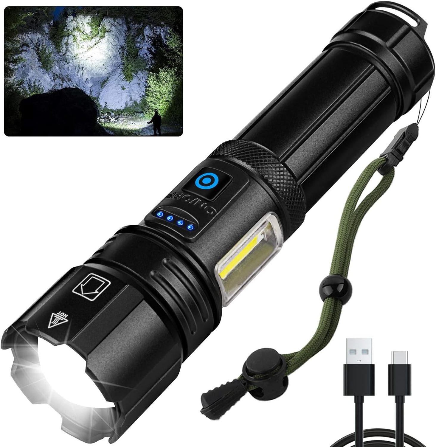 Powerful Bright Light Cob Torch Price Tactical Lampe Torche Led  Torch Rechargeable Led Flashlight