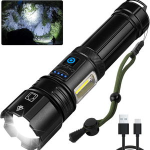 Powerful Bright Light Cob Torch Price Tactical Lampe Torche Led  Torch Rechargeable Led Flashlight