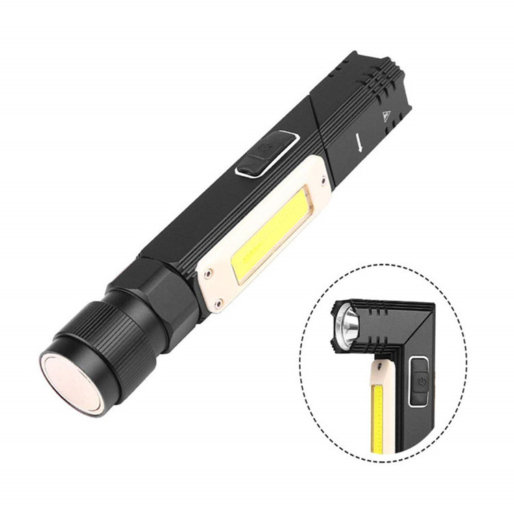 Portable COB Work Lamp Rotatable Mini Pocket Flashlight with Swivel Magnetic Base & Clip & 5 Modes