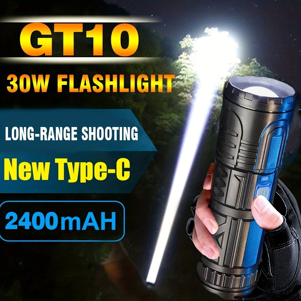 LED Flashlight 18650 Rechargeable Powerful USB Zoom Tactical Flash Light  Hiking Camping Tools