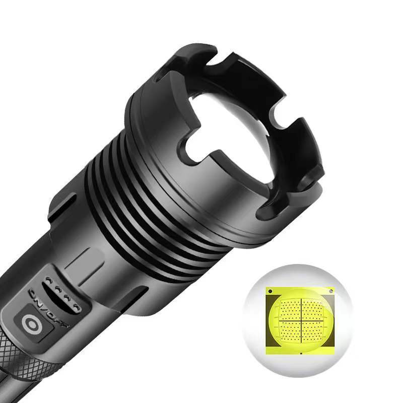 High Power 3000 Lumen P90 High light flashlight  LED Torch Aluminium Alloy Rechargeable flashlight  COB Flashlight