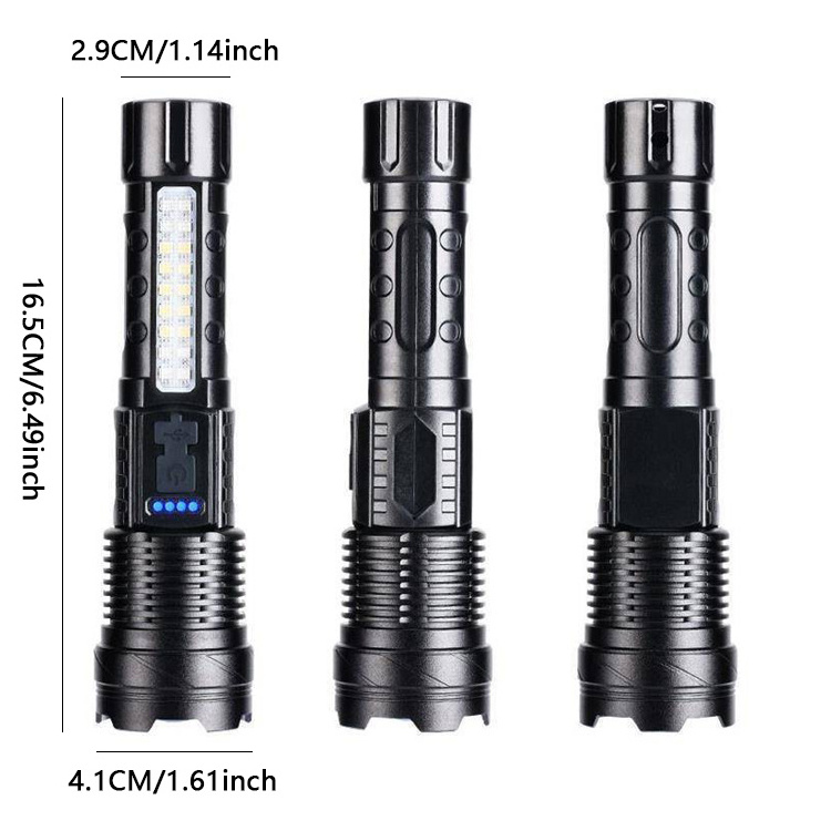 Waterproof  High Lumens USB Rechargeable Tactical Flashlights XHP50 Flashlight Most Powerful Portable LED Flashlight Outdoor