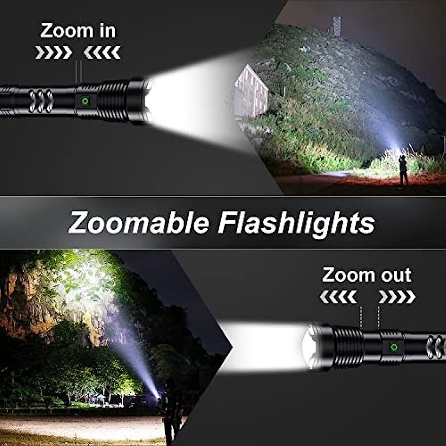 Rechargeable LED Flashlights xhp160 torch 100000 High Lumen Super Bright Tactical Flashlight Waterproof for Camping Emergencies