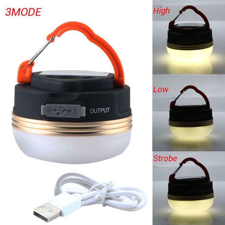 LED Gold camping tent lantern USB rechargeable 300LM3W Magnetic LED Lamp Outdoor Light LED Flexible Tent Lantern