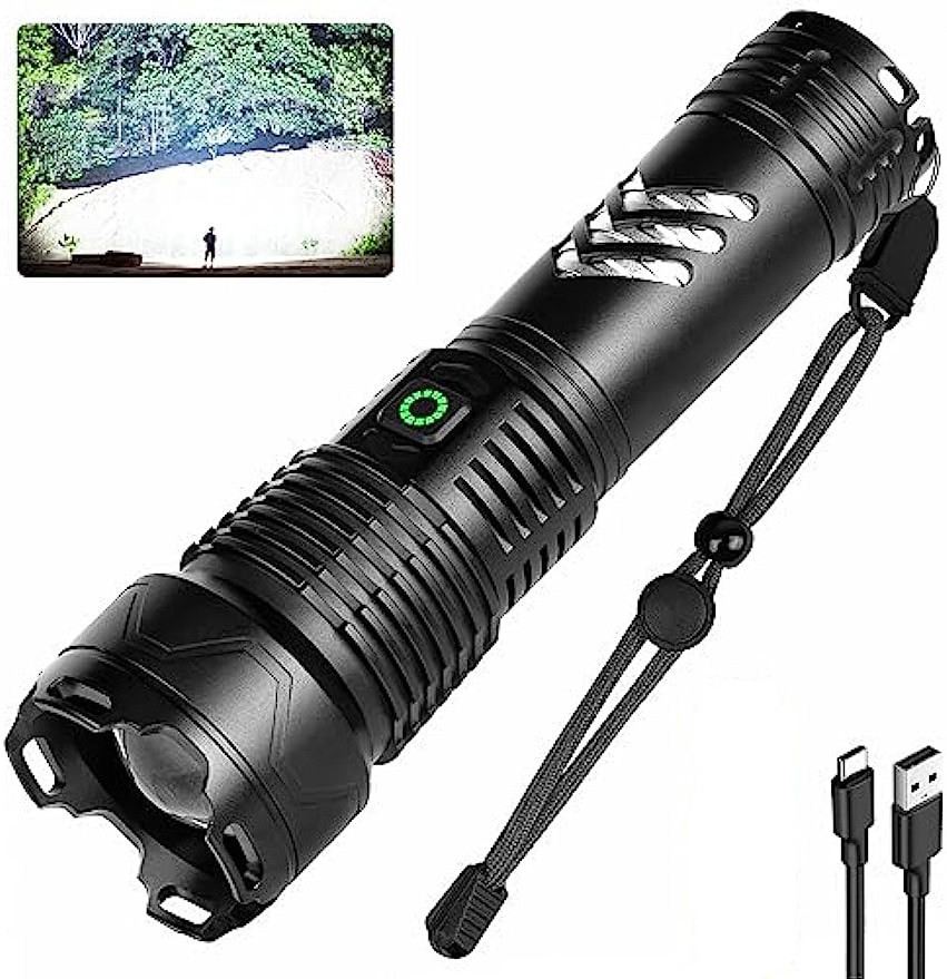 Rechargeable LED Flashlights xhp160 torch 100000 High Lumen Super Bright Tactical Flashlight Waterproof for Camping Emergencies