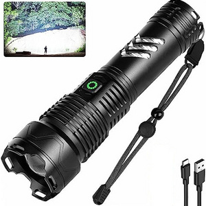 Rechargeable LED Flashlights xhp160 torch 100000 High Lumen Super Bright Tactical Flashlight Waterproof for Camping Emergencies