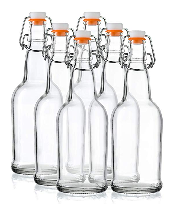 16oz    Clear Color Swing Top Glass Bottles For Kombucha, Kefirwith Swing Top For Kombucha, Kefir, Beer