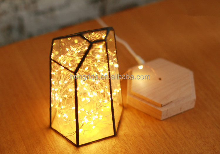 Glass Display Dome Cloche LED Night Light Table Lamp Cover for Christmas Wedding Decoration