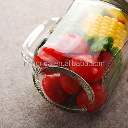 16.5oz Glass Drinking Jelly Jar With Metal Straw spice storage jar INS hot colorful mason cup