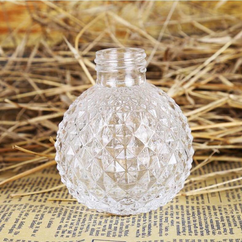 100ml high quality pineapple shape clear empty aroma reed diffuser perfume glass bottle with cork stopper wholesale barrel