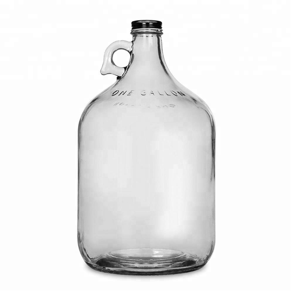 1 Gallon Round Glass Carboy with Handle for Brewing Beer Container Bottle Packing Vodka/Spirit/Liquor/ Wine Amber Clear