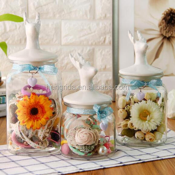 Eco-friendly Food Candy Glass Storage Jar With Ceramic Lid 3 liter 5 liter 10 liter glass bottles jars baby food jar lids