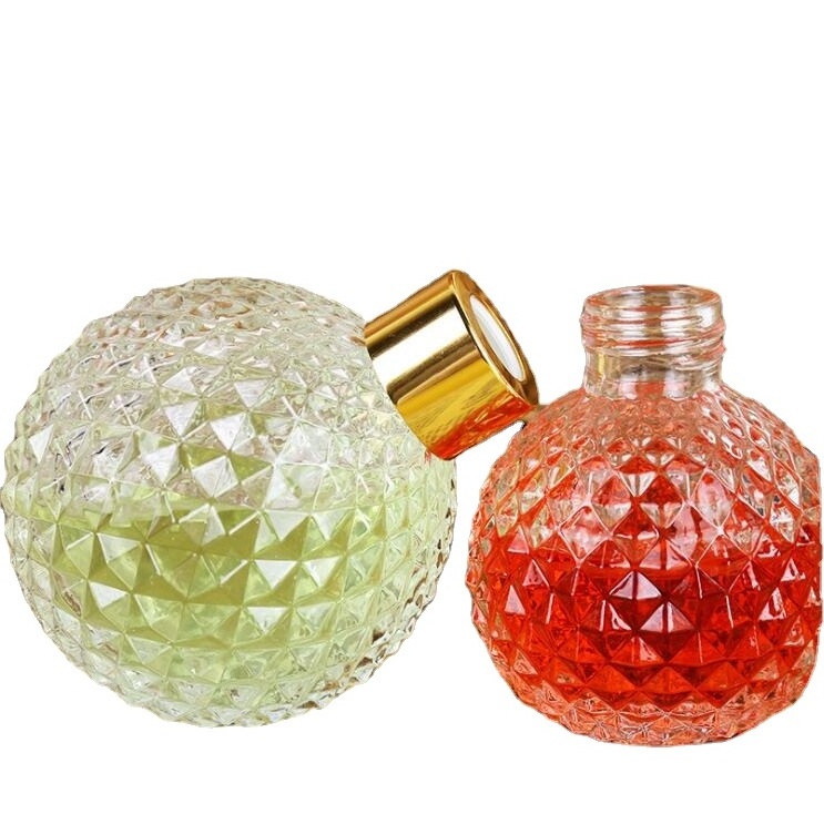 100ml high quality pineapple shape clear empty aroma reed diffuser perfume glass bottle with cork stopper wholesale barrel