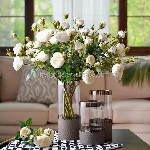 New Design Handblown Clear Cylinder Glass Vase For Flowers And Home Deco old wedding vases