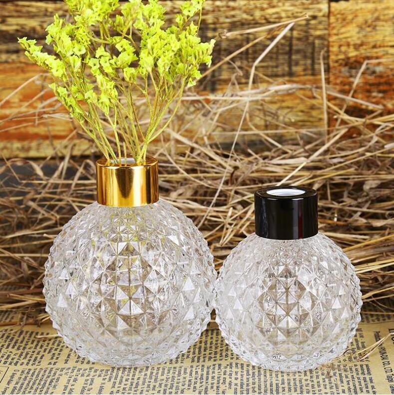 100ml high quality pineapple shape clear empty aroma reed diffuser perfume glass bottle with cork stopper wholesale barrel