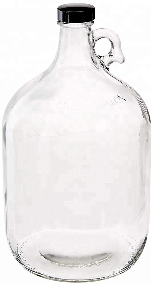 1 Gallon Round Glass Carboy with Handle for Brewing Beer Container Bottle Packing Vodka/Spirit/Liquor/ Wine Amber Clear