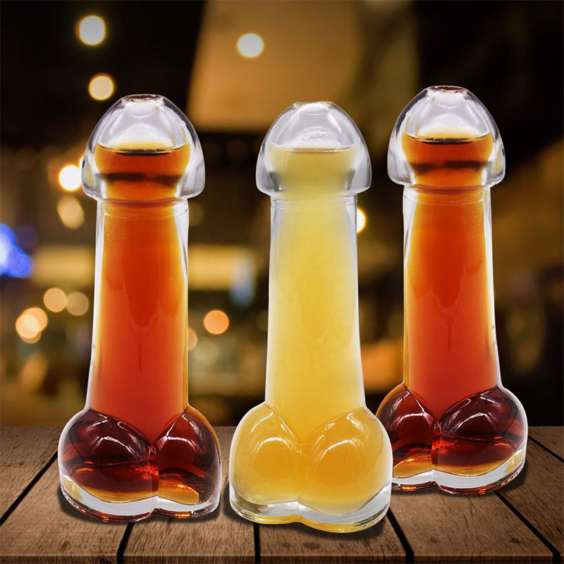 Sexy Adult Cup Wine Glasses Cocktail Drink Beer Penis Shape Glass Bottle For Night Bar Club Party Shot Glass