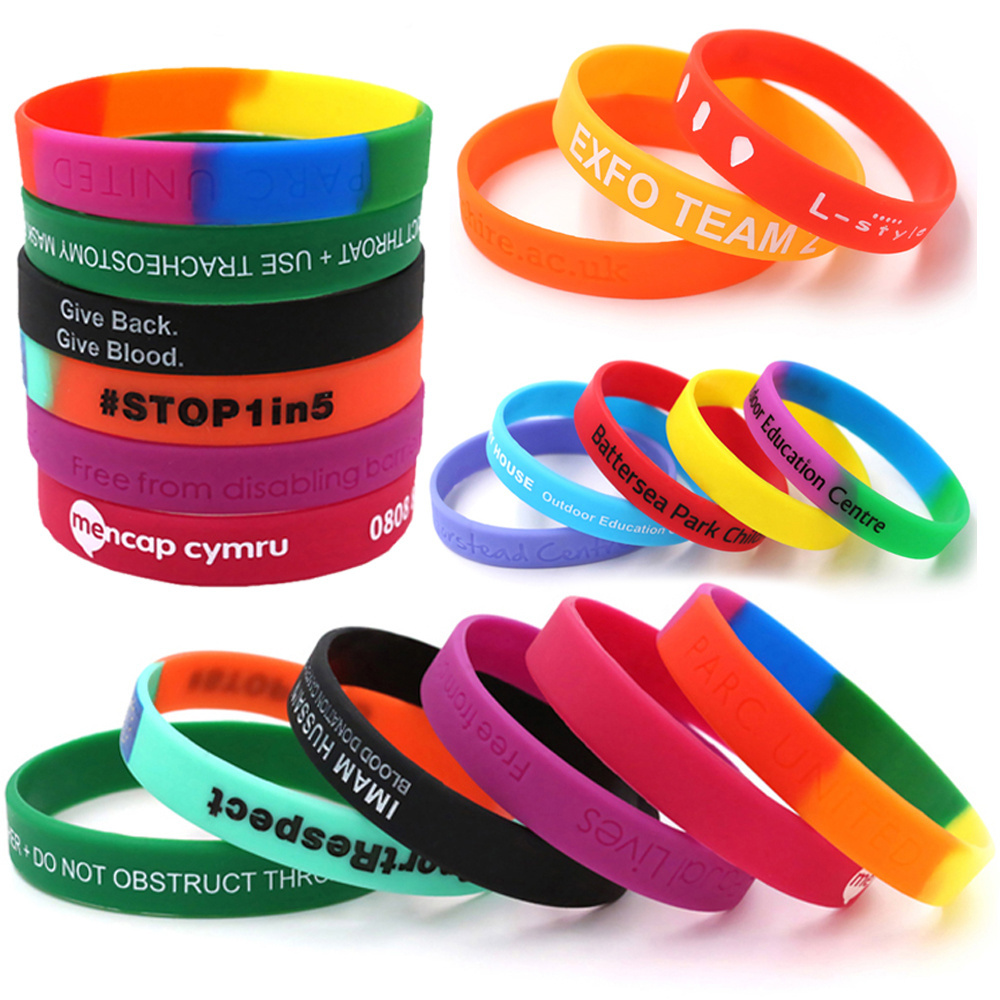 Customised Personalized Event Wrist Bands Rubber Silicone Bracelet Wristband With Logo Custom