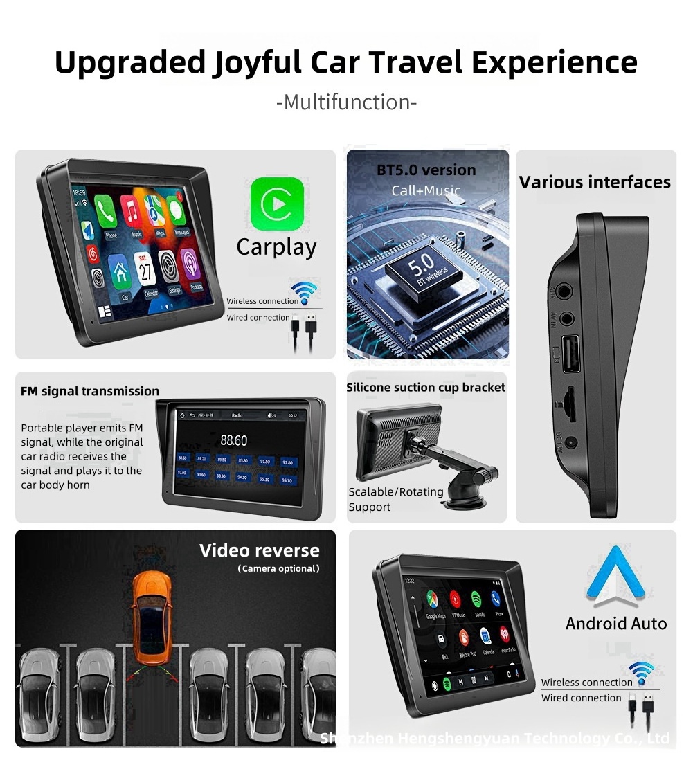 Low Price Good Quality Elegant Carplay Car Radio Touchscreen Display 7 Inch Portable Mp5 Players