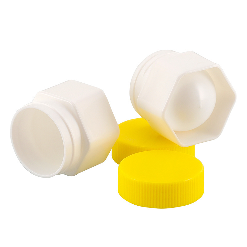 25g white hexagonal yellow lid skin care cosmetic packaging container empty plastic cream jar