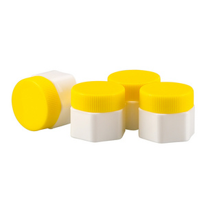 25g white hexagonal yellow lid skin care cosmetic packaging container empty plastic cream jar