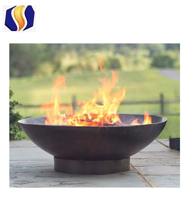 Rustic fire pit / garden fireplace / fire bowl with base