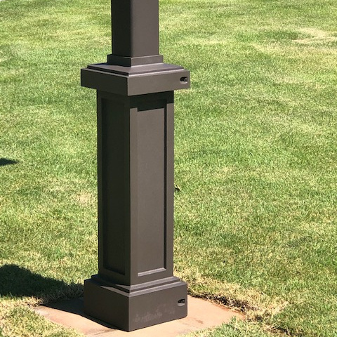 Cast aluminum light pole base street lamp post base supplier