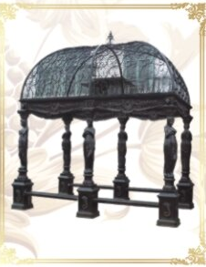 Antique outdoor round metal gazebo