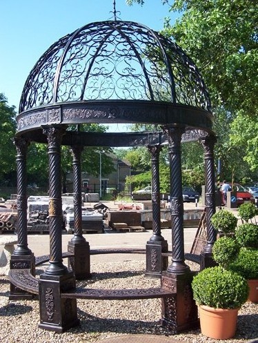 Antique outdoor round metal gazebo