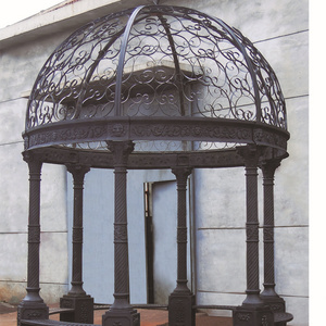 Antique outdoor round metal gazebo