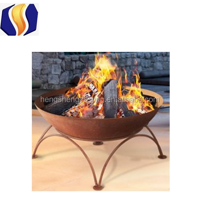 Outdoor Fire Pit Bowl - 34 Inch Large Round Bonfire Wood Burning Patio & Backyard Firepit for Outside