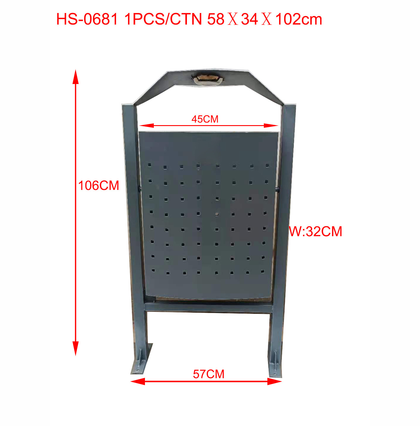 steel plate trash bin & garbage can &waste bin&recycle bin  with powder coated