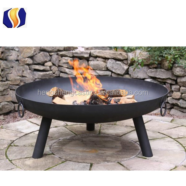 Rustic Wood Burning Cast Iron Fire Pit Bowl