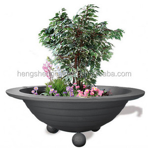 Small Round New Style Cast Iron flower pot with three balls on the bottom / pot type planter