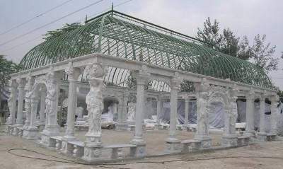 Excellent manufacturer with durable and high quality galvanized Steel frame glass garden greenhouse for sale HS-GREENHOUSE-20