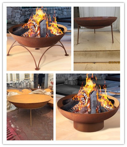 Outdoor Fire Pit Bowl - 34 Inch Large Round Bonfire Wood Burning Patio & Backyard Firepit for Outside