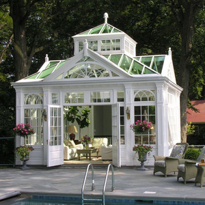 Trade Assurance Galvanized Steel frame garden greenhouse / glass victorian greenhouse for sale