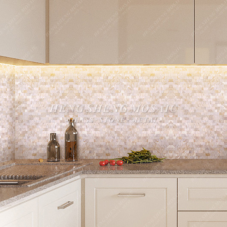 Latest Design Residential Pink Kitchen and Bathroom Raw White Mother Of Pearl Shell Mosaic Tile