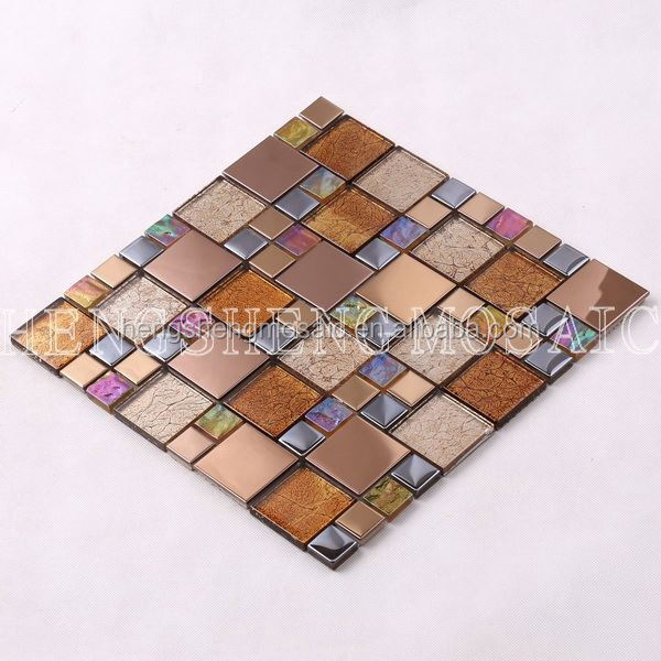 China supplier Gold foil 1/8 inch strip crystal mirror peel and stick wall tile