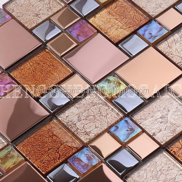 China supplier Gold foil 1/8 inch strip crystal mirror peel and stick wall tile