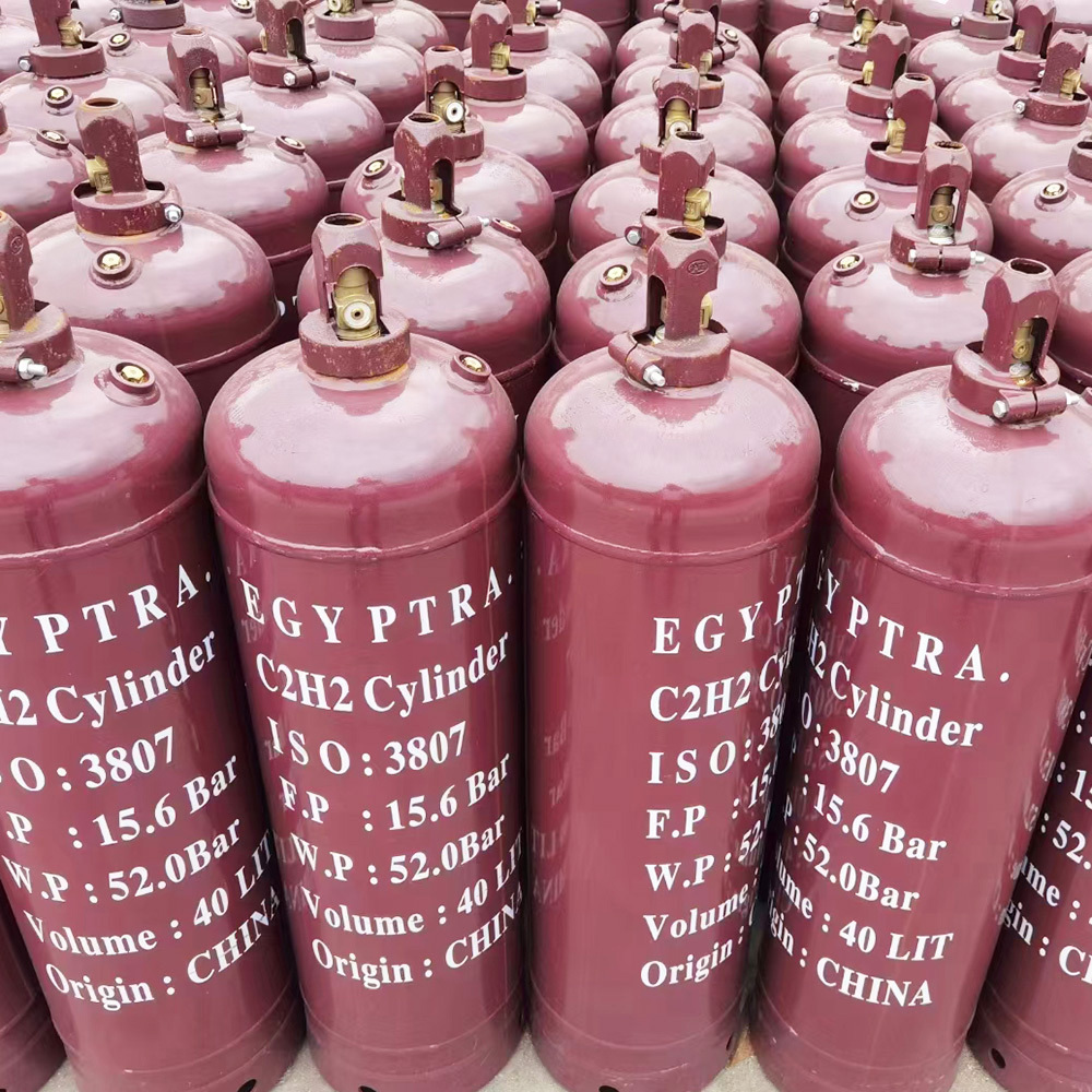 Acetylene C2H2 gas Cylinder 40L  industrial gas tank flask Bottle Durable Using Low Price High Pressure