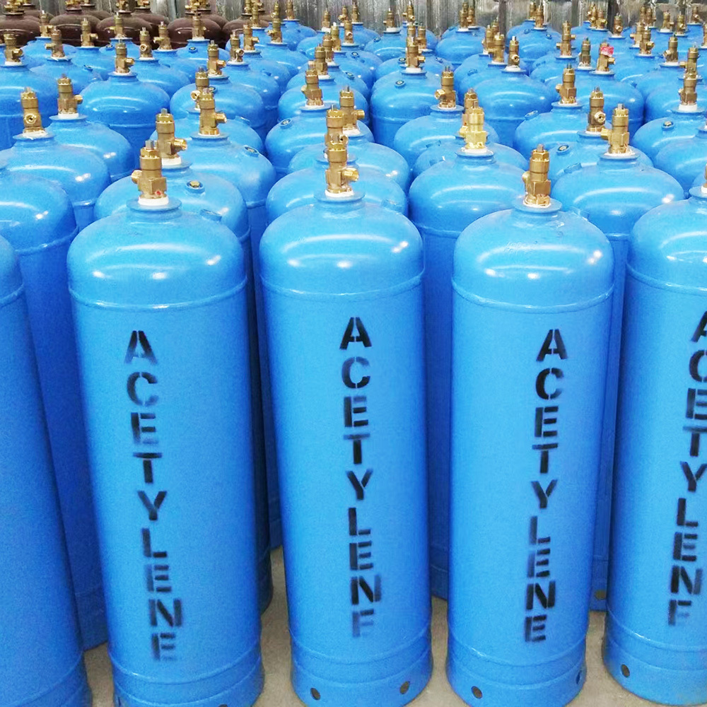 Acetylene C2H2 gas Cylinder 40L  industrial gas tank flask Bottle Durable Using Low Price High Pressure