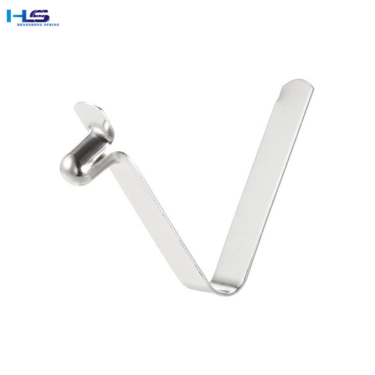 2024 Heng Sheng Custom Stainless Steel V Shape Push Pole Clips Spring Tent Lock Flat Metal Clamps