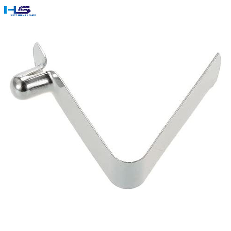 2024 Heng Sheng Custom Stainless Steel V Shape Push Pole Clips Spring Tent Lock Flat Metal Clamps