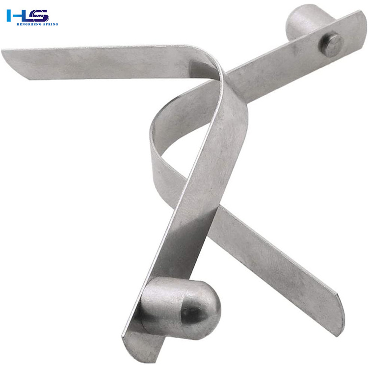 Hengsheng Custom Steel Flat Spring for Tent Tube Lock V Shaped Flat Push Button Clips Pins