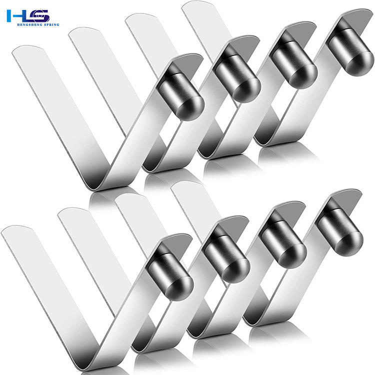 Hengsheng Custom Steel Flat Spring for Tent Tube Lock V Shaped Flat Push Button Clips Pins