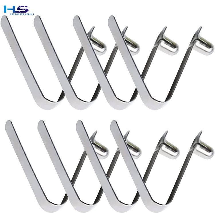 Hengsheng Custom Steel Flat Spring for Tent Tube Lock V Shaped Flat Push Button Clips Pins